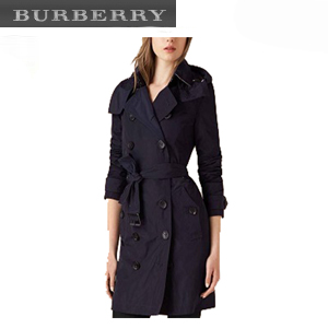 [스페셜오더]BURBERRY-39826911 버버리 디태처블 후드 타프타 트렌치 코트 네이비