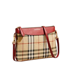 BURBERRY-39824881 버버리 호스페리 체크 가죽 클러치백 레드