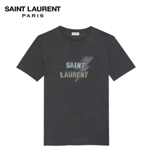 SAINT LAURENT-498788 생 로랑 번개 프린트 저지 보이프 렌드 티셔츠 