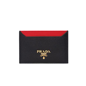 PRADA-1MC208 프라다 사피아노가죽 메탈 레터링 로고 네이비 카드 지갑