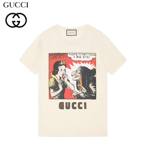 GUCCI-492347 7550 구찌 화이트 코튼 백설 공주 마녀 프린트 티셔츠