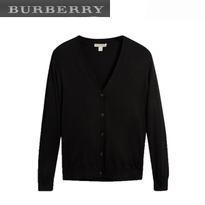 BURBERRY-40038421 버버리 레드 체크 디테일 메리노 울 카디건 여성용