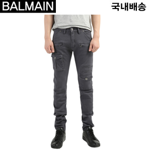 [국내입고 2일 특배송]PIERRE BALMAIN-피에르발망 사이드 입체포켓 밑단지퍼 슬림 카고팬츠 그레이