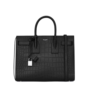 [스페셜오더]SAINT LAURENT-378299 생 로랑 크로커다일 무늬가 새겨진 블랙 가죽 소재의 클래식 스몰 삭 드 주르 백