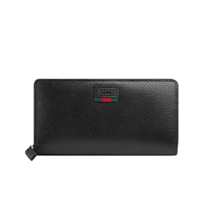 GUCCI-435298 1060 구찌 Web 블랙 가죽 집 어라운 월릿