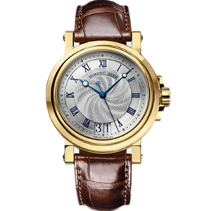 [스페셜오더]Breguet-브레게 마린 5817 빅 데이트 옐로우골드 가죽스트랩 워치39mm