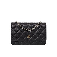 CHANEL-AP1450 샤넬 블랙 램스킨 골드볼 WOC 월릿 온 체인 19cm