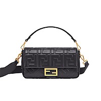 [스페셜오더]FENDI-8BR600 펜디 그린 자수 패브릭 미디엄 바게트 백