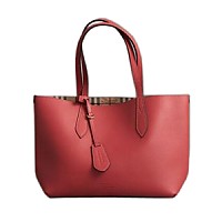 BURBERRY-40659221 버버리 미디엄 자이언트 리버시블 네온 핑크 토트