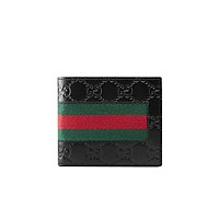 [스페셜오더]GUCCI-408827 1094 구찌 블랙 로고 스트라이프 2단 지갑