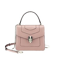 [스페셜오더]BVLGARI-283957 불가리 세르펜티 리넨 아게이트 컬러 젬스터드 장식 플랩 커버 스몰 탑 핸들 백